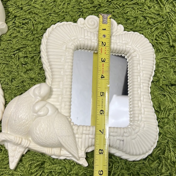 Vintage love bird plastic framed mirrors set of 2 - Picture 5 of 8
